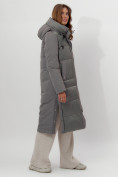 Оптом Пальто утепленное женское зимние цвета хаки 112261Kh в Екатеринбурге, фото 3