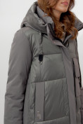 Оптом Пальто утепленное женское зимние цвета хаки 112261Kh в Екатеринбурге, фото 8