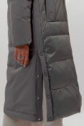 Оптом Пальто утепленное женское зимние цвета хаки 112261Kh в Екатеринбурге, фото 10