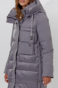 Оптом Пальто утепленное женское зимние серого цвета 112261Sr в Екатеринбурге, фото 5