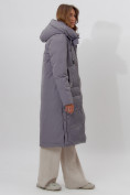 Оптом Пальто утепленное женское зимние серого цвета 112261Sr в Екатеринбурге, фото 3