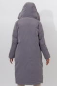 Оптом Пальто утепленное женское зимние серого цвета 112261Sr в Екатеринбурге, фото 6