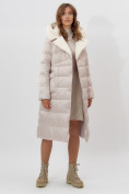 Оптом Пальто утепленное женское зимние бежевого цвета 112268B в Екатеринбурге, фото 2