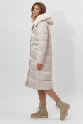 Оптом Пальто утепленное женское зимние бежевого цвета 112268B в Екатеринбурге, фото 14