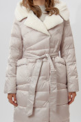 Оптом Пальто утепленное женское зимние бежевого цвета 112268B в Екатеринбурге, фото 16
