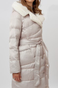 Оптом Пальто утепленное женское зимние бежевого цвета 112268B в Екатеринбурге, фото 18