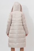 Оптом Пальто утепленное женское зимние бежевого цвета 112268B в Екатеринбурге, фото 19