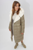 Оптом Пальто утепленное женское зимние бирюзового цвета 112268Br в Екатеринбурге, фото 10
