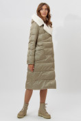 Оптом Пальто утепленное женское зимние бирюзового цвета 112268Br в Екатеринбурге, фото 3