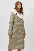 Оптом Пальто утепленное женское зимние бирюзового цвета 112268Br в Екатеринбурге, фото 5