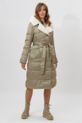 Оптом Пальто утепленное женское зимние бирюзового цвета 112268Br в Екатеринбурге, фото 6