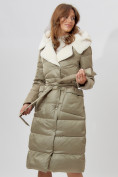 Оптом Пальто утепленное женское зимние бирюзового цвета 112268Br в Екатеринбурге