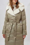 Оптом Пальто утепленное женское зимние бирюзового цвета 112268Br в Екатеринбурге, фото 7