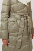 Оптом Пальто утепленное женское зимние бирюзового цвета 112268Br в Екатеринбурге, фото 8