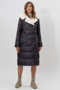 Оптом Пальто утепленное женское зимние черного цвета 112268Ch в Екатеринбурге