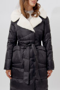 Оптом Пальто утепленное женское зимние черного цвета 112268Ch в Екатеринбурге, фото 16