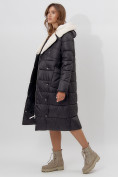Оптом Пальто утепленное женское зимние черного цвета 112268Ch в Екатеринбурге, фото 6
