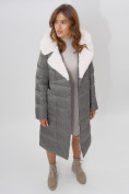 Оптом Пальто утепленное женское зимние серого цвета 112268Sr в Екатеринбурге, фото 19