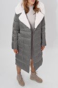 Оптом Пальто утепленное женское зимние серого цвета 112268Sr в Екатеринбурге, фото 20