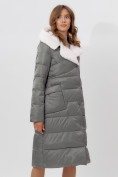 Оптом Пальто утепленное женское зимние серого цвета 112268Sr в Екатеринбурге, фото 10