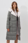 Оптом Пальто утепленное женское зимние серого цвета 112268Sr в Екатеринбурге, фото 16