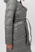 Оптом Пальто утепленное женское зимние серого цвета 112268Sr в Екатеринбурге, фото 4