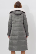 Оптом Пальто утепленное женское зимние серого цвета 112268Sr в Екатеринбурге, фото 6