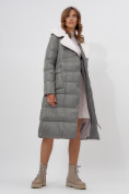 Оптом Пальто утепленное женское зимние серого цвета 112268Sr в Екатеринбурге, фото 18