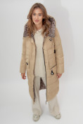 Оптом Пальто утепленное двухстороннее женское бежевого цвета 112272B в Екатеринбурге, фото 12