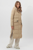 Оптом Пальто утепленное двухстороннее женское бежевого цвета 112272B в Екатеринбурге, фото 14