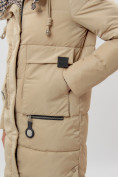 Оптом Пальто утепленное двухстороннее женское бежевого цвета 112272B в Екатеринбурге, фото 18