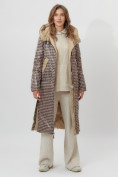 Оптом Пальто утепленное двухстороннее женское бежевого цвета 112272B в Екатеринбурге, фото 6