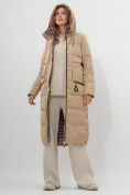 Оптом Пальто утепленное двухстороннее женское бежевого цвета 112272B в Екатеринбурге, фото 11