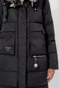 Оптом Пальто утепленное двухстороннее женское черного цвета 112272Ch в Екатеринбурге, фото 13