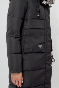 Оптом Пальто утепленное двухстороннее женское черного цвета 112272Ch в Екатеринбурге, фото 15