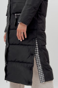 Оптом Пальто утепленное двухстороннее женское черного цвета 112272Ch в Екатеринбурге, фото 16