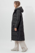 Оптом Пальто утепленное двухстороннее женское черного цвета 112272Ch в Екатеринбурге, фото 3