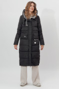 Оптом Пальто утепленное двухстороннее женское черного цвета 112272Ch в Екатеринбурге