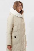 Оптом Пальто утепленное женское зимние бежевого цвета 112288B в Екатеринбурге, фото 10