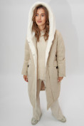 Оптом Пальто утепленное женское зимние бежевого цвета 112288B в Екатеринбурге, фото 9