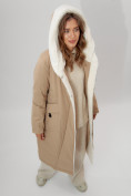 Оптом Пальто утепленное женское зимние горчичного цвета 112288G в Екатеринбурге, фото 14