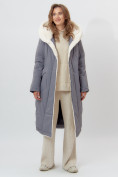 Оптом Пальто утепленное женское зимние серого цвета 112288Sr в Екатеринбурге