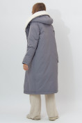 Оптом Пальто утепленное женское зимние серого цвета 112288Sr в Екатеринбурге, фото 4