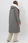 Оптом Пальто утепленное женское зимние серого цвета 112288Sr в Екатеринбурге, фото 10
