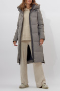 Оптом Пальто утепленное женское зимние бирюзового цвета 113135Br в Екатеринбурге, фото 10