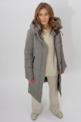Оптом Пальто утепленное женское зимние бирюзового цвета 113135Br в Екатеринбурге, фото 12