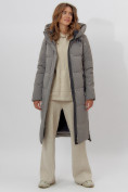 Оптом Пальто утепленное женское зимние бирюзового цвета 113135Br в Екатеринбурге, фото 15
