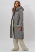 Оптом Пальто утепленное женское зимние бирюзового цвета 113135Br в Екатеринбурге, фото 17