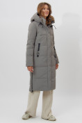 Оптом Пальто утепленное женское зимние бирюзового цвета 113135Br в Екатеринбурге, фото 2
