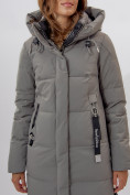 Оптом Пальто утепленное женское зимние бирюзового цвета 113135Br в Екатеринбурге, фото 7